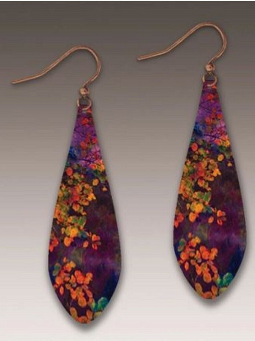 Violet Multicolored Hypo-allergenic Earrings by Illustrated Light ME12LE